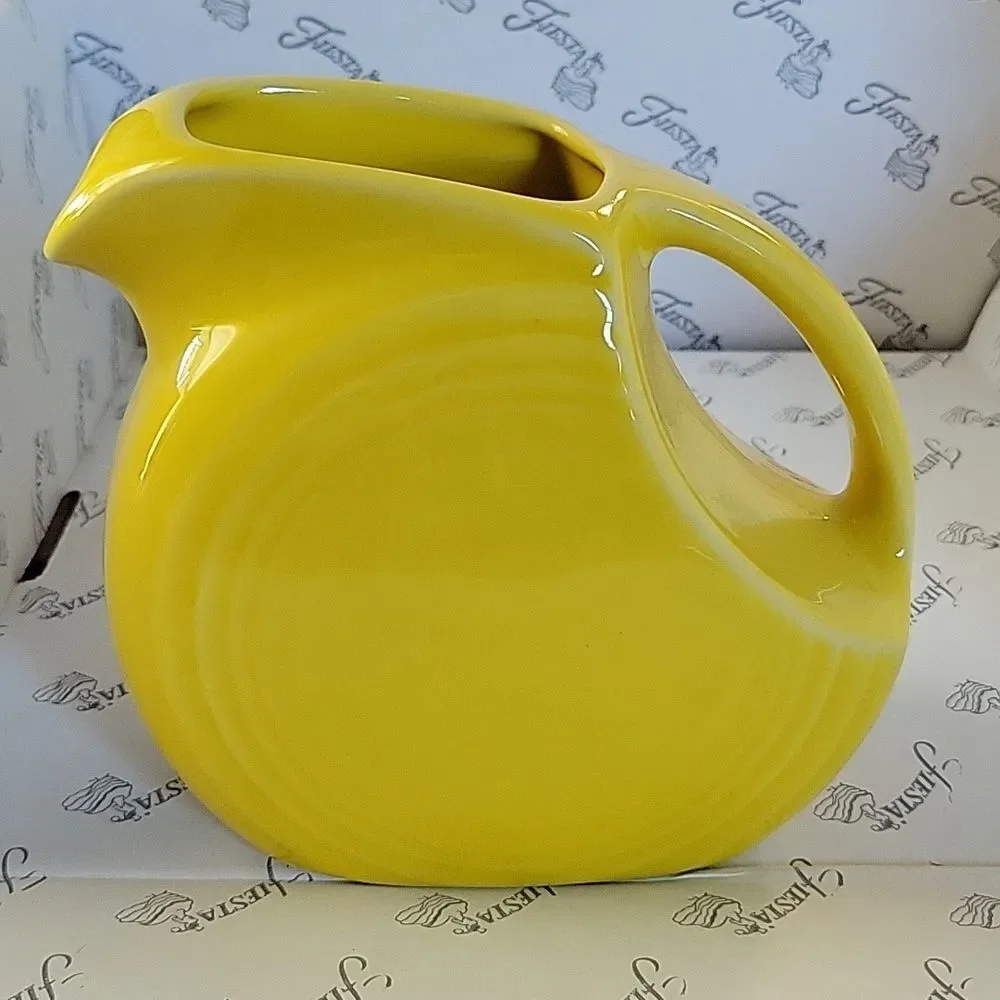 Fiestaware Fiesta Small Ceramic Pitcher Disk Container Dish Sunflower 28 Oz